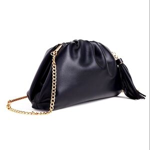 Uderstated Leather Crescent Clutch